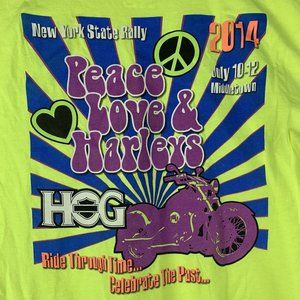 NEW YORK HOG HARLEY OWNERS GROUP RALLY 2014 T-SHIRT XL MIDDLETOWN PEACE LOVE